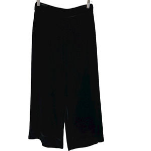 REBECCA TAYLOR Wide Leg Cropped Black Velvet Pants 618654P821 Women's Size 6